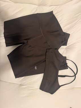 Alo Brown Sports Bra and Leggings Set